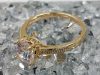 Aranyozott, Antiallergén, Stílus, Női Gyűrű, Gyönyörű Csillogó Cirkónia Kristállyal Díszítve 179
